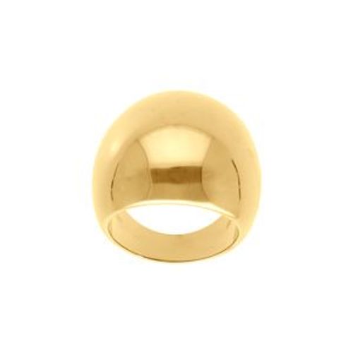 Bague Acier Doré Gros Jonc Bombe Lisse