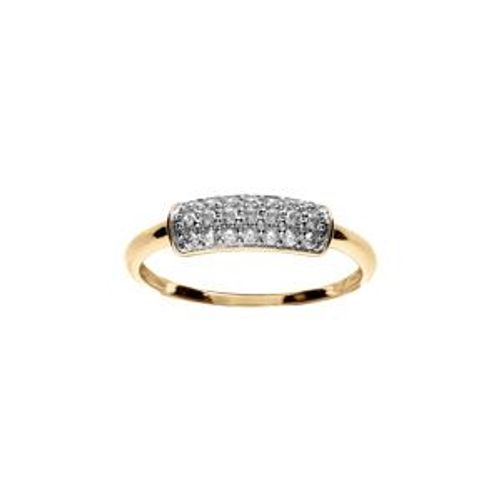Bague Plaqué Or Pavé Oxydes Blancs Sertis