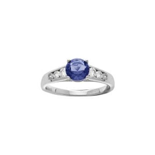 Bague Argent Rhodié Grand Diamètre Oxyde Bleu Et Oxydes Blancs Sertis