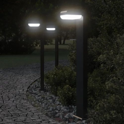 Lampadaires D'extérieur 3pcs Noir Aluminium Moulé Sous Pression