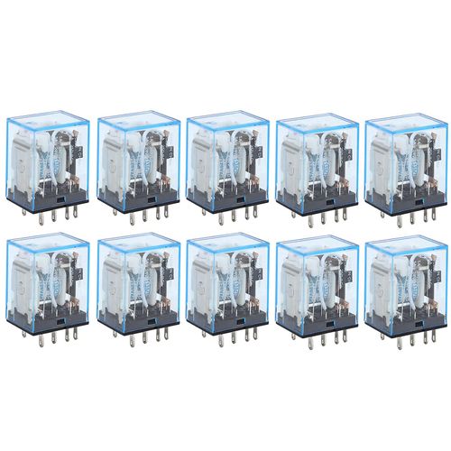 10pcs relais intermédiaire miniature 8 broches 2 ouvrir 2 fermer bobine relais de puissance pour la communication