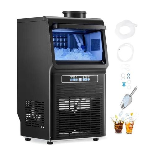 Machine à Glaçons-VEVOR-Production 31,8 kg/24 h et Capacité 5,4 kg-Affichage Numérique LED et Fonction Autonettoyante