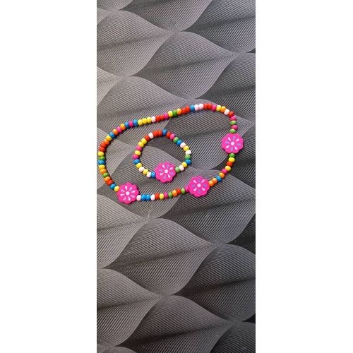 Parure Collier Et Bracelet Multicolore