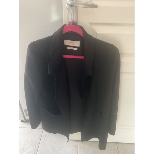 Veste Femme Sans Fermeture En Suédine Noir Taille M Marque Pull &amp Bear