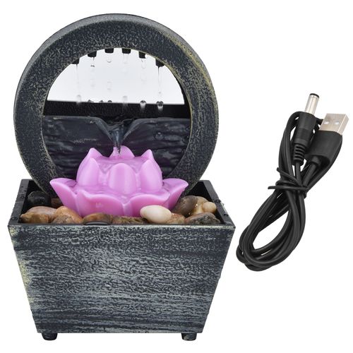 CONNOR Fontaine a eau en plastique USB 3 V avec LED et pierres pour decoration de table a domicile ou au bureau