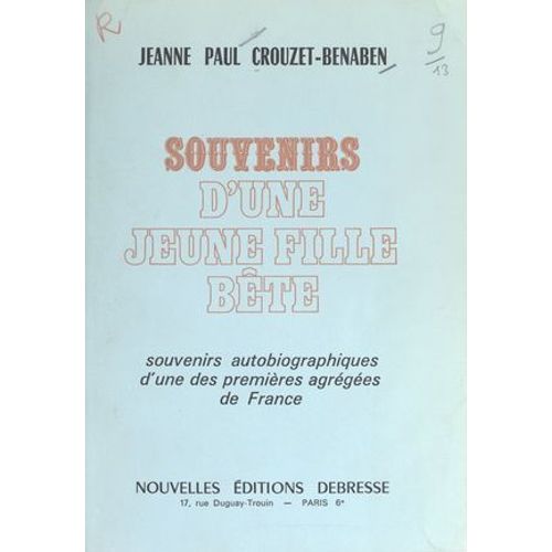 Souvenirs D'une Jeune Fille Bête