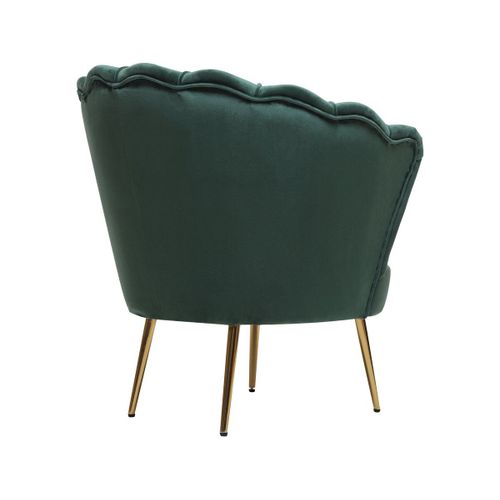 Fauteuil En Velours "Floria" - 75 X 68 X 77.5cm - Vert
