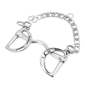 Connor Mors De Cheval A Anneau En D En Acier Inoxydable Avec Chaine Pour Bouche De Cheval De 135 Mm