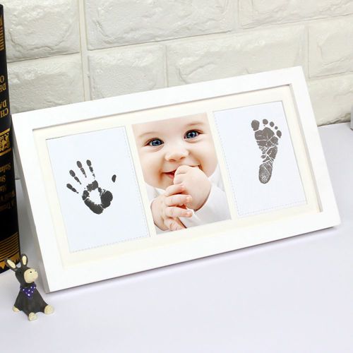 CONNOR Kit cadre photo pour empreintes de mains et de pieds de nouveau-ne, cadeau ideal pour une fete prenatale