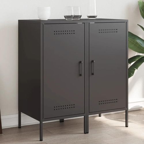 Buffets 2 Pcs Noir 36x39x79 Cm Acier