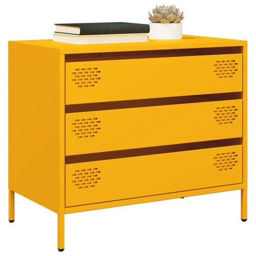 Buffet Jaune Moutarde 68x39x58,5 Cm Acier Laminé À Froid