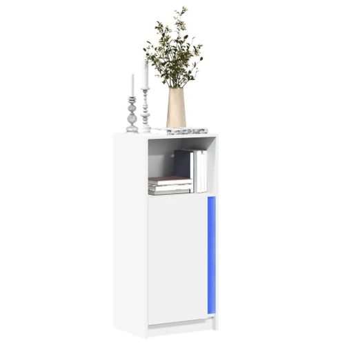 Buffet Avec Led Blanc 42,5x34x100 Cm Bois D'ingénierie
