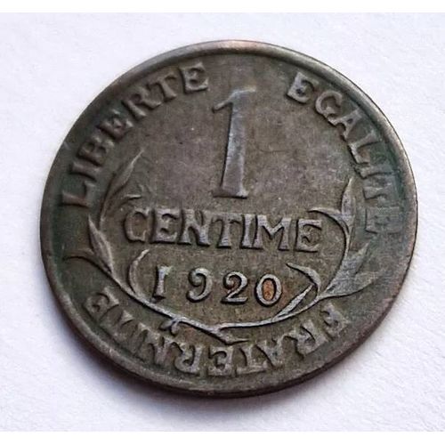 Pièce De Monnaie 1 Centime Daniel-Dupuis 1920 République Française