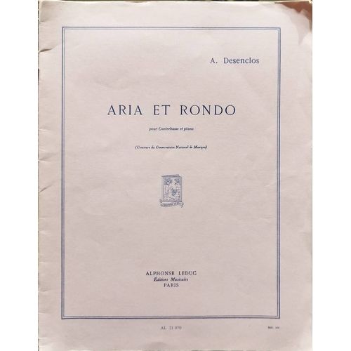Partitions Contrebasse A.Desenclos. Aria Et Rondo