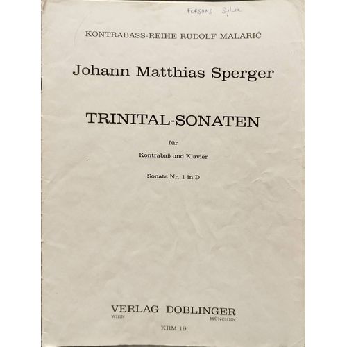 Partitions Contrebasse. J.M.Sperger.Trinital-Sonaten