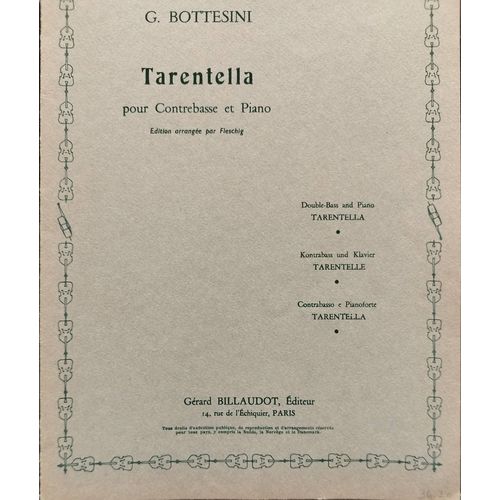Partitions Contrebasse. G.Bottesini. Tarentella