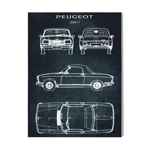 Canevas imprimer N°195 Peugeot 304 1=1098 Rétro Voiture Véhicules et Motos Impression sur toile DIY installer 40x5