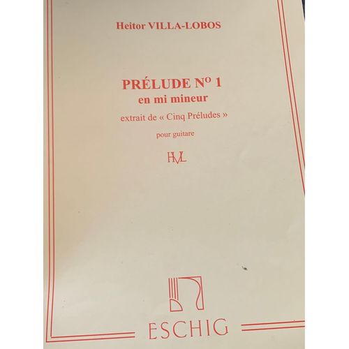 Partition Guitare Villa-Lobos Prélude Numero 1 En Mi Mineur