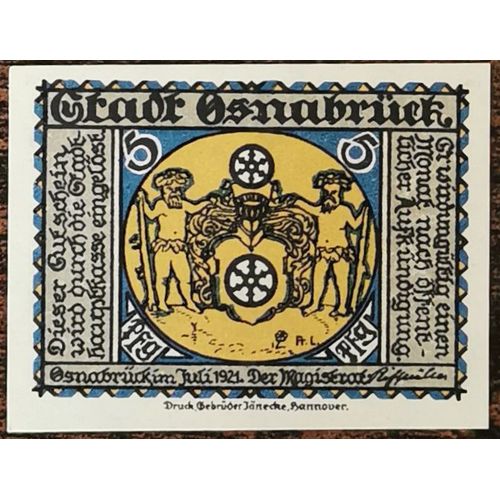 Billet Allemagne 5 Pfennig 07/1921 Osnabrück Grm 1032,1 1/13