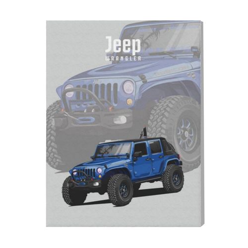 Canevas imprimer Jeep Wrangler Bleu=8652 Rétro Voiture Véhicules et Motos Impression sur toile installer 40x50