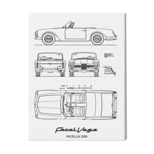 Canevas imprimer BNW Facel Vega Facellia 19=1687 Rétro Voiture Véhicules et Motos Impression sur toile installer 40x50