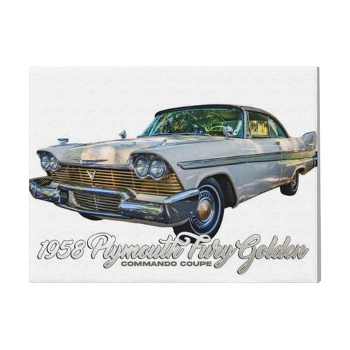 Canevas imprimer 1958 Plymouth Fury Coupé=2305 Rétro Voiture Véhicules et Motos Impression sur toile installer 40x5