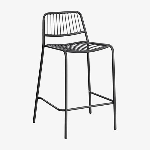 Pack De 2 Tabourets Hauts Empilables Elton Noir De Carbone ¿65 Cm