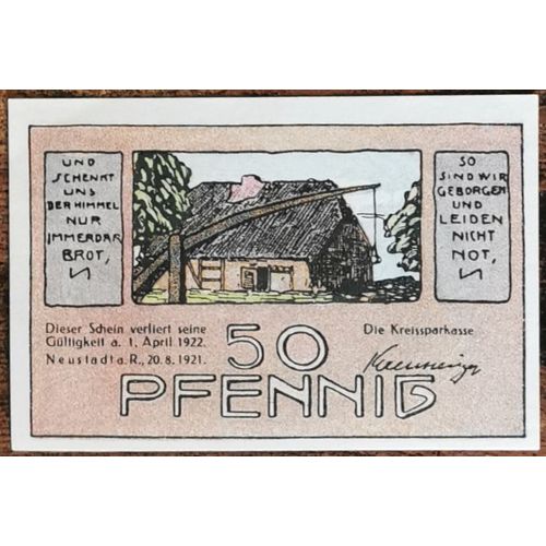 Billet Allemagne 50 Pfennig 11/1921 Neustadt In Meckl. Grm 962,1   1/3