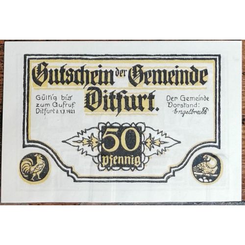 Billet Allemagne 50 Pfennig 07/1921 Ditfurt Grm 275,2 4/6