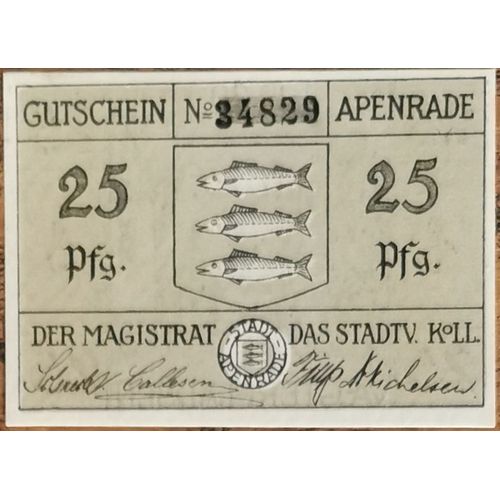 Billet Allemagne 25 Pfennig 1920 Apenrade Gra A21,1