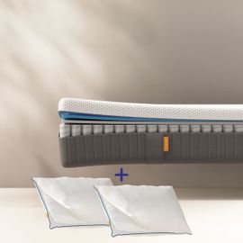 EMMA | Pack Matelas Original II Plus 140x190 + Oreiller Nuage | Ressorts + Mémoire de Forme | Housse Plus Respirante