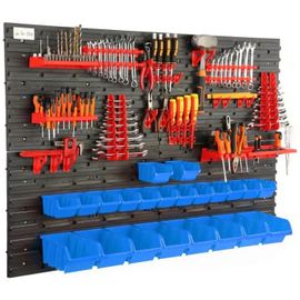 Mur D'outils 115x78 Cm 22 Boxes Étagère Murale Avec Supports D'outils Pour Une Organisation Et Un Ordre Optimaux