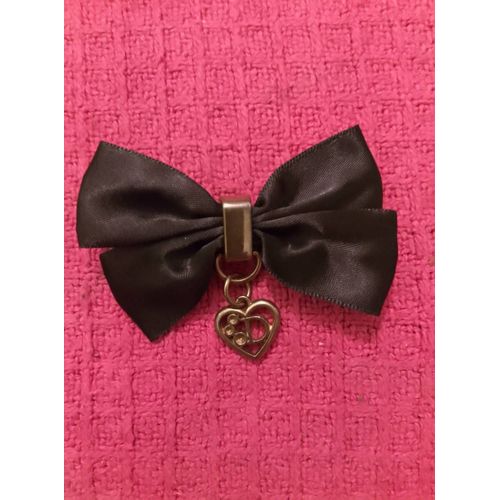 Broche Noeud Noir Et Métal Doré.