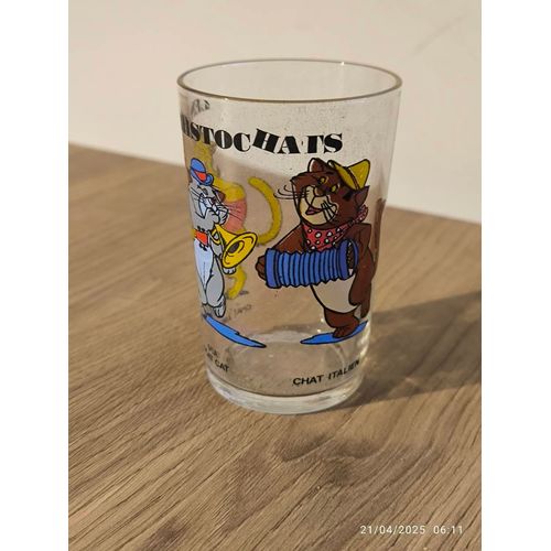 Verre Moutarde Vintage Les Aristochats Dysney