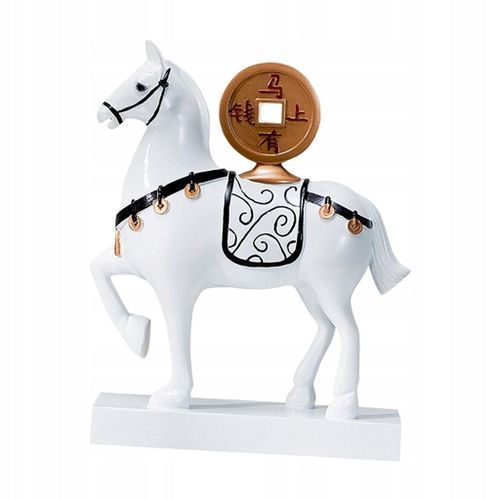 Statue de cheval moderne en résine, figurine décorative, animal, blanc, style B