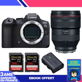 Boitier Canon EOS R6 Mark II + RF 28-70mm f/2 L USM + 2 SanDisk 256GB Extreme PRO UHS-II SDXC 300 MB/s + 1 Canon LP-E6NH + Ebook 'Devenez Un Super Photographe'