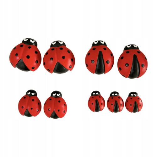 Lot de 9 statues de coccinelles d'extérieur réalistes, décoration de petite taille