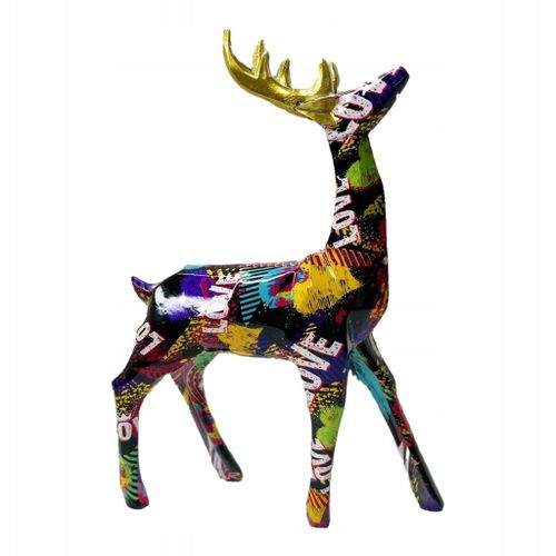 Statues de cerfs debout colorées, figurines de rennes, style nordique de Noël A