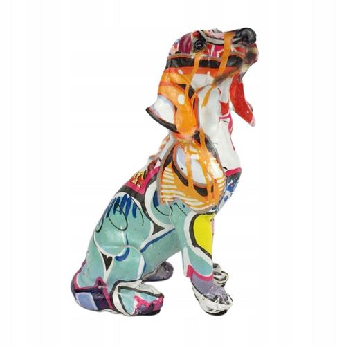Statue de chien créative en résine pour bureau 10,5 x 7,5 x 15 cm