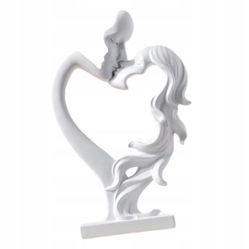 Figurine de couple s'embrassant en résine, sculpture romantique abstraite pour amoureux, blanc