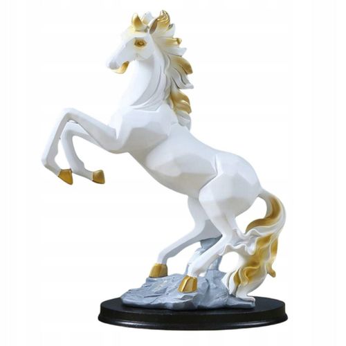 Statue de cheval créative, figurine graphique en résine blanche