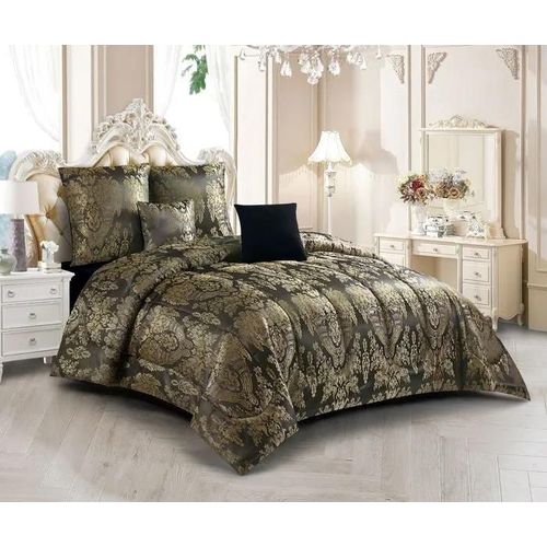 Couvre Lit Jacquard "Brenda" 5 Pcs - Noir