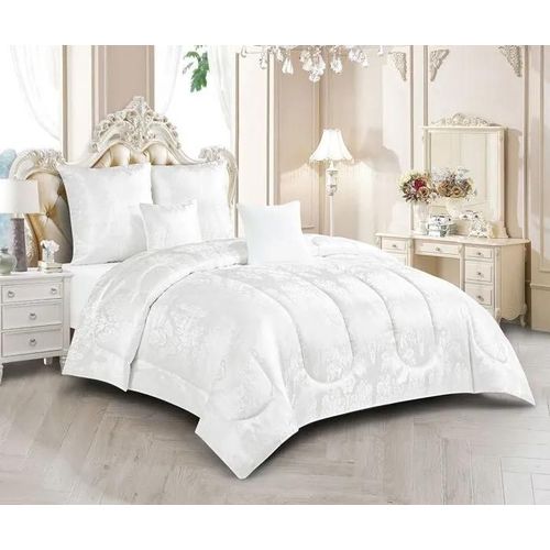 Couvre Lit Jacquard "Brenda" 5 Pcs - Blanc