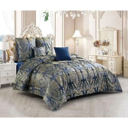 Couvre Lit Jacquard "Brenda" 5 Pcs - Bleu