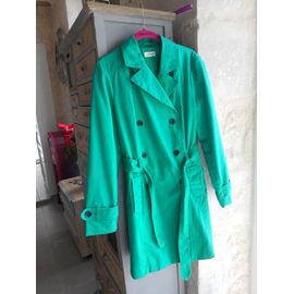 38 Neuf Impermeable Imper Trench Vert Damart