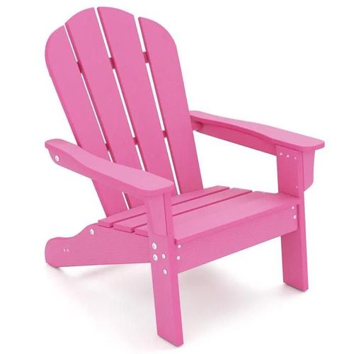 Chaise Adirondack De Jardin Enfant 3 À 8 Ans - Costway - Polyéthylène Haute Densité Toutes Saisons Design Ergonomique Rose