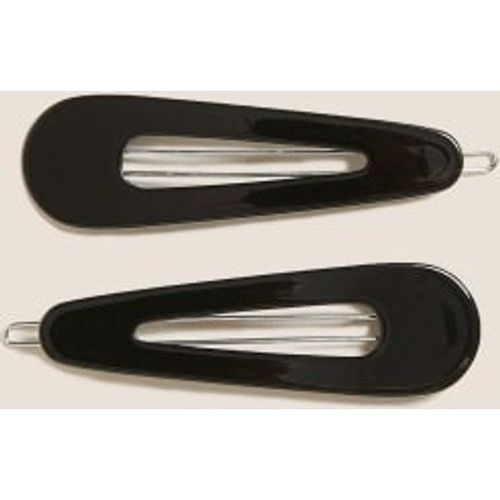 Lot De 2 Clips Barrettes Pour Cheveux Motif Peau De Tortue - Noir