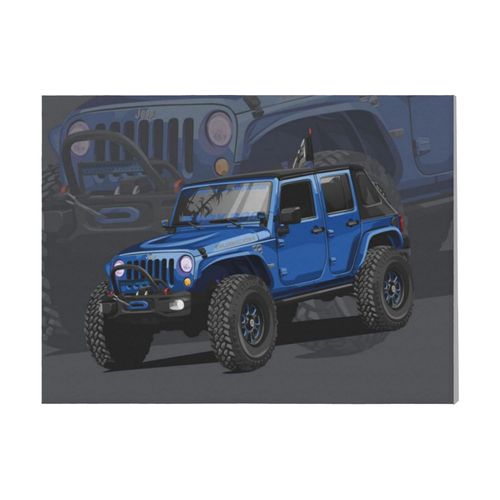 Canevas imprimer Jeep Wrangler Bleu=3677 Rétro Voiture Véhicules et Motos Impression sur toile installer 40x50