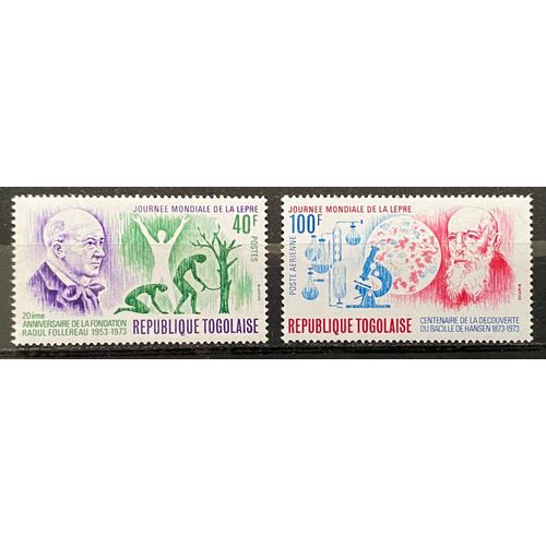 Lot De 2 Timbres Neufs** Togo 1973