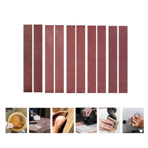 Ceintures de ponçage 30 * 340mm (1,18 x 13,38 pouces) 10 ceintures (60/60/80/120/240/320/400/600/800/1000 grains, une pour chaque type) pour une mini ponceuse à bande à usage domestique